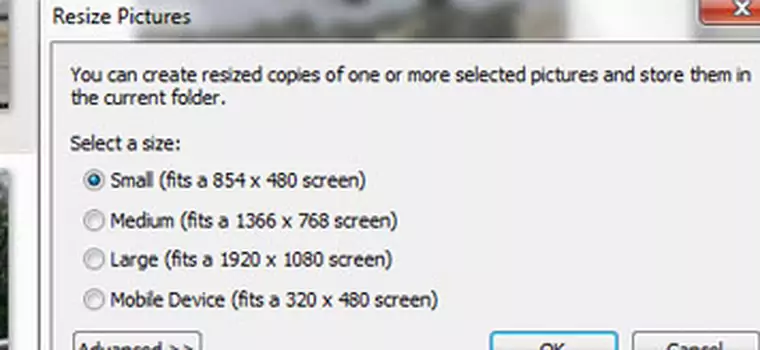 Szybkie zmniejszanie rozmiarów wielu zdjęć