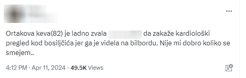 Baka zvala kliniku da zakaže pregled kod Ivana Bosiljčića