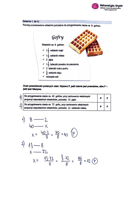 Egzamin ósmoklasisty 2023 z matematyki - zadanie 1