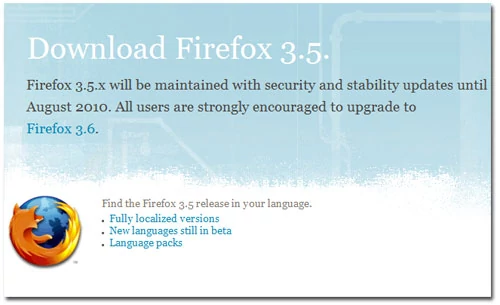 Firefox 3.5 wkrótce odejdzie? Raczej nie wkrótce