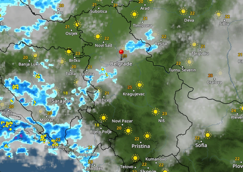 Kretanje nevremena u 8 sati