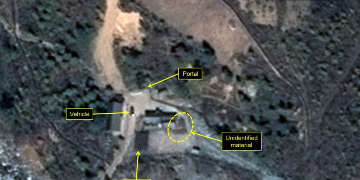 Satellite image of the area around North Korea's Punggye-Ri nuclear test site