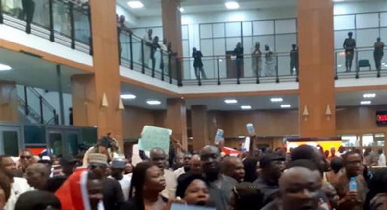 Nigeria’s National Assembly workers demonstrate over unpaid salaries