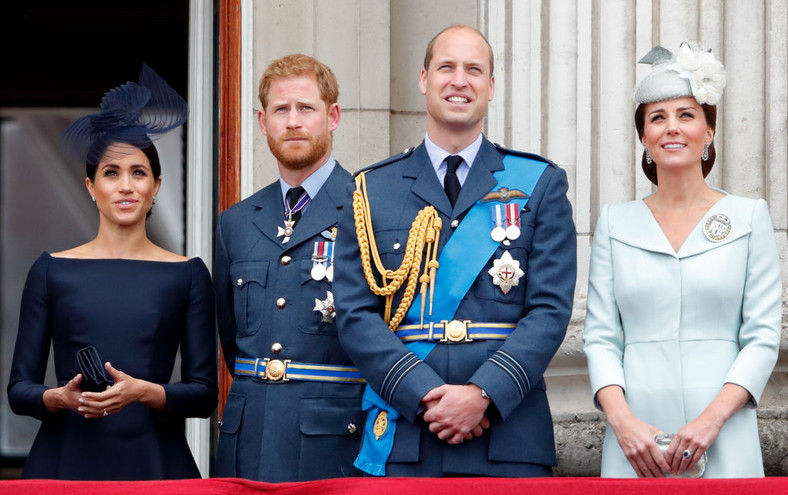 Meghan Markle, książę Harry, książę William i Kate Middleton