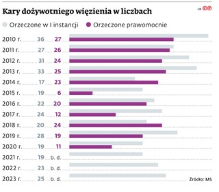 Kary dożywotniego więzienia w liczbach