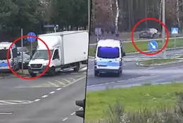 Policjanci myśleli, że już go mają. Wtedy odjechała ciężarówka, która blokowała mu drogę [WIDEO]