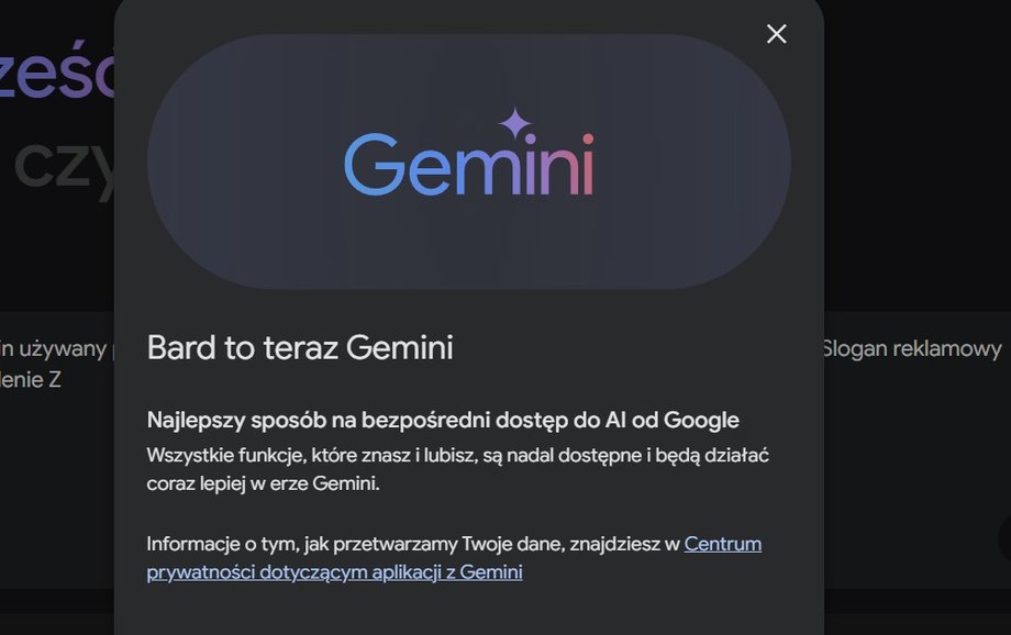 Bard to teraz Gemini