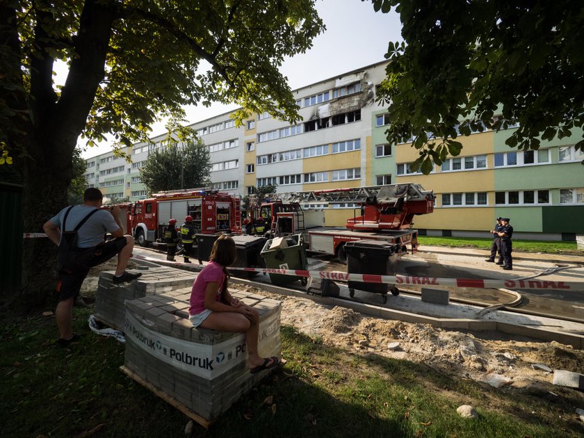 Pożar w bloku na Teofilowie 