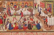 średniowieczny stół ilustracja  