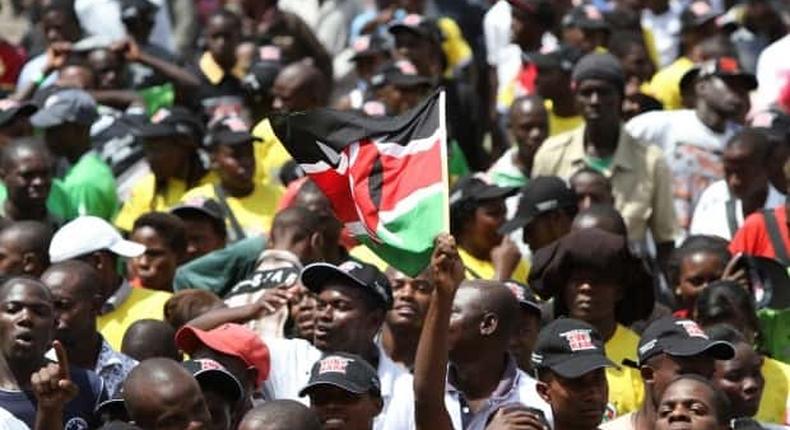 Kenyan youth during a political rally before 2020