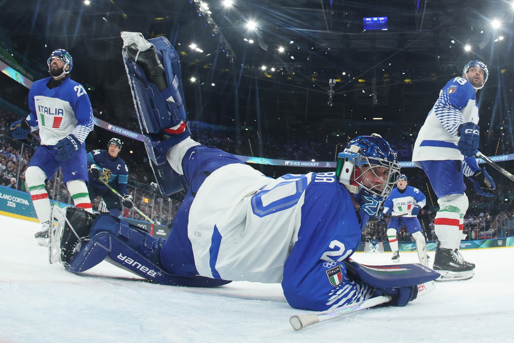 Zápas ZOH 2026: Fínsko - Taliansko. 