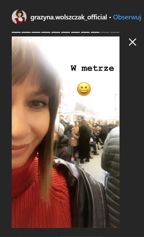 Grażyna Wolszczak w metrze