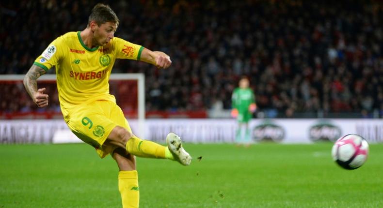 Emiliano Sala in November 2018, when he was playing for French club Nantes