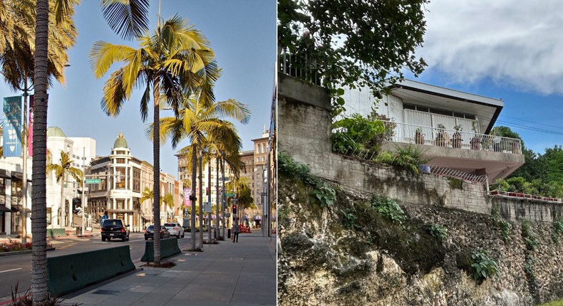 Beverly Hills in the California, US, and Cebu, Philippines.Andrey Denisyuk/Getty Images/Marielle Descalsota/Insider