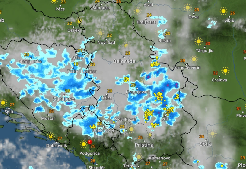 Kretanje kiše danas u 11 sati