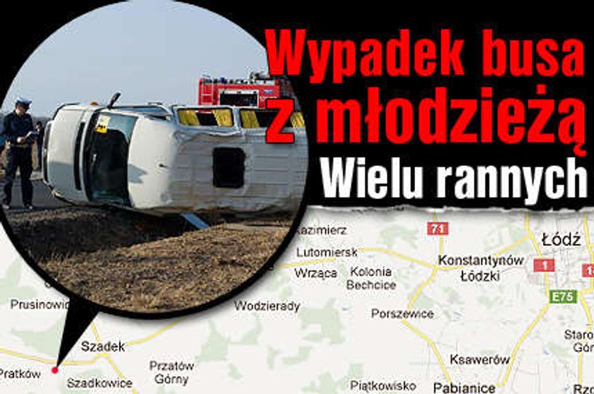 Wypadek busa z młodzieżą. 16 rannych