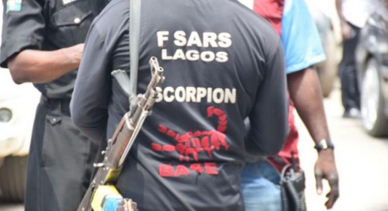 An illustrative image of an officer of the Federal Special Anti-Robbery Squad (FSARS) in Lagos [Guardian]