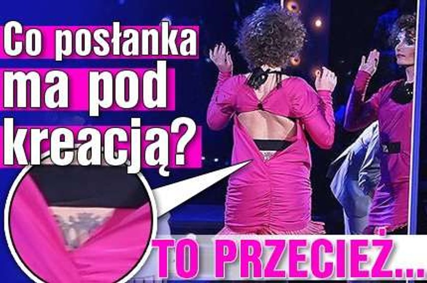 Co posłanka ma pod kreacją? To przecież...