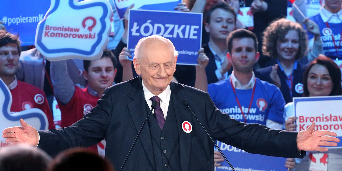 Władysław BArtoszewski na konwencji Bronisława Komorowskiego w Warszawie.