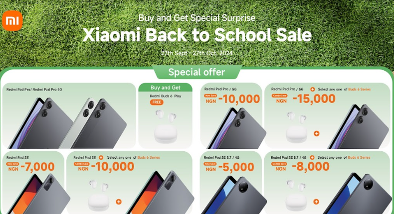 Xiaomi Nigeria Back-to-School Promotion: Gear up with amazing offers on Redmi Pads and Buds!