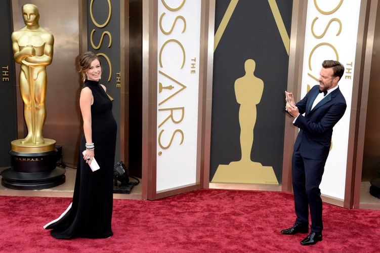 Olivia Wilde i Jason Sudeikis na gali Oscarów 2014