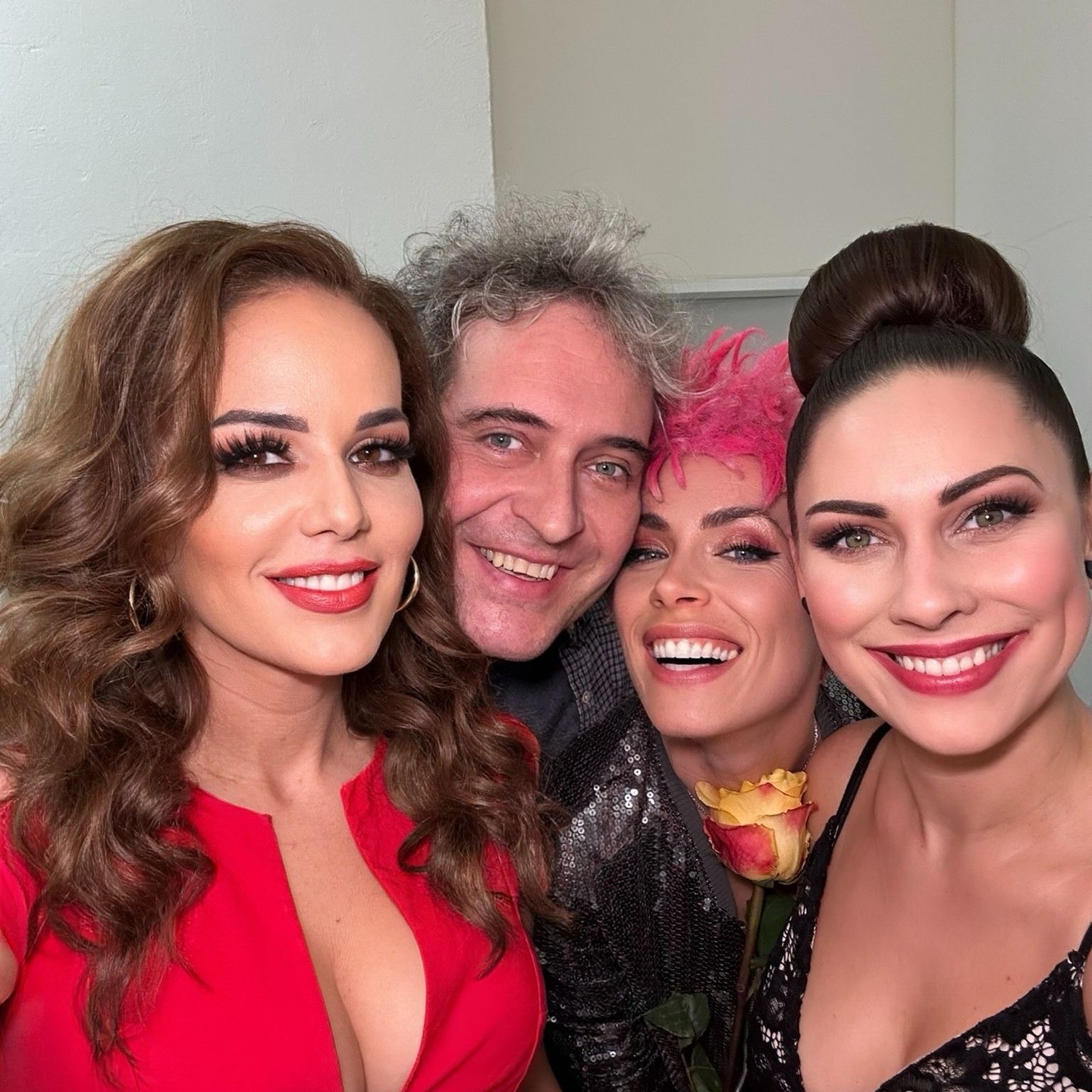 Martin Mňahončák, Karin Haydu, Mirka Gális Partlová a Dominika Žiaranová v divadelnej hre Milenec.