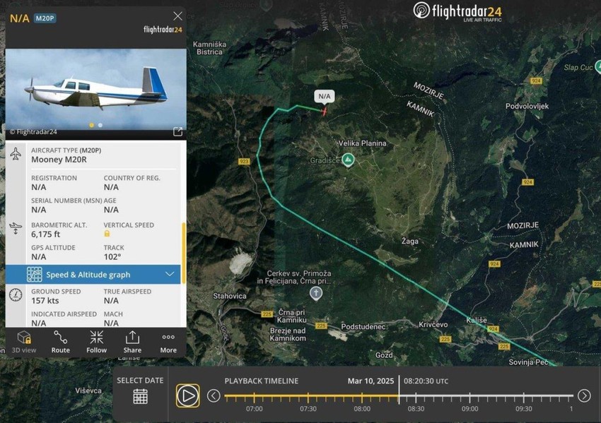 Nestao avion u Sloveniji