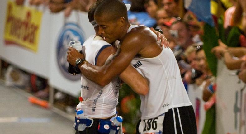 David Goggins, pictured, also went through Army Ranger School and competed the Ironman World Championships.
