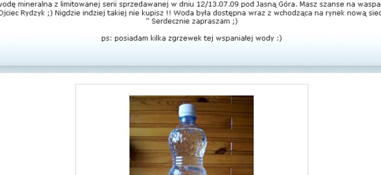 Woda mineralna od Rydzyka już w sprzedaży