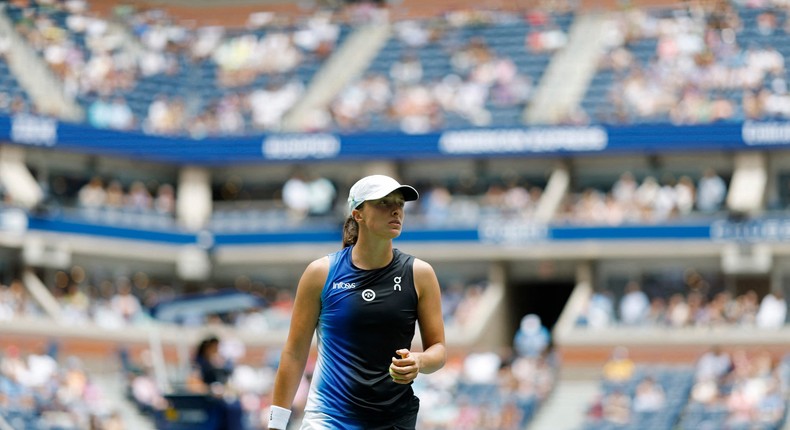 Iga Swiatek during her first-round match at the 2023 US Open.Geoff Burke-USA TODAY Sports