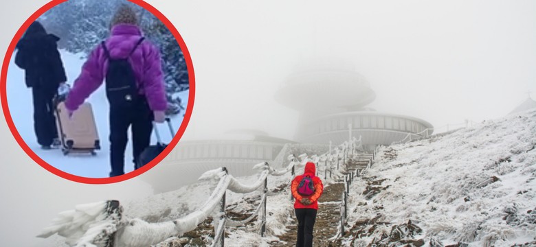 Nagrali "pomysłowe" turystki w drodze na Śnieżkę. Przebiły nawet "Chinki w japonkach"