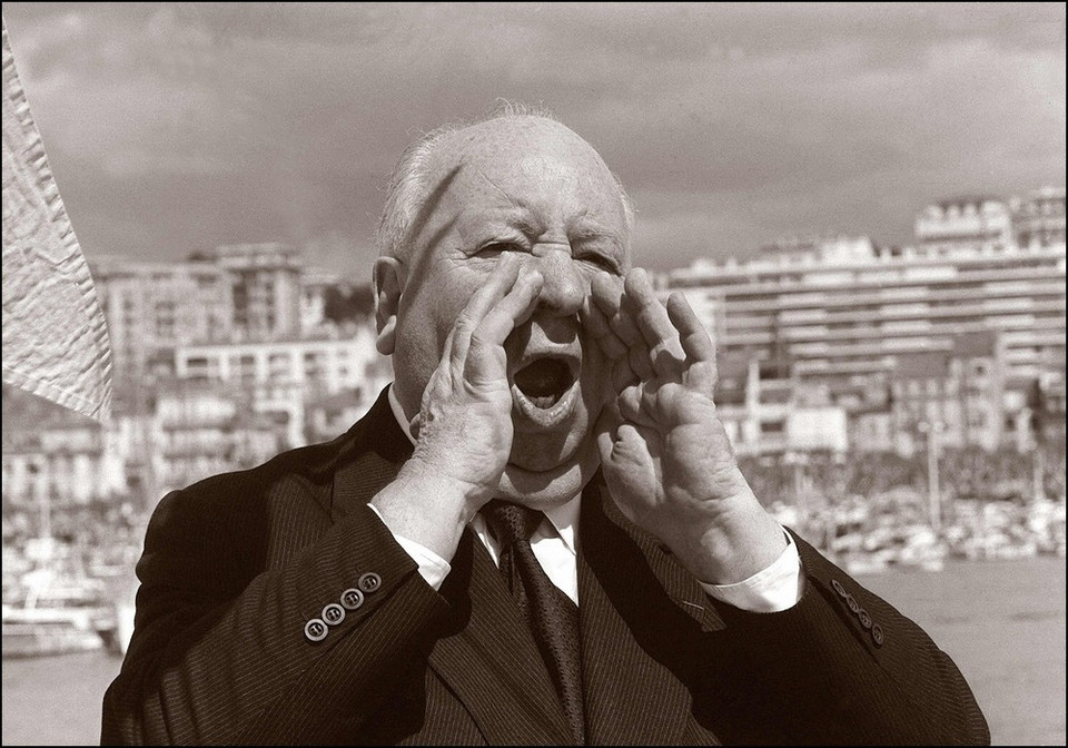 Alfred Hitchcock na Festiwalu Filmowym w Cannes w 1972 r.