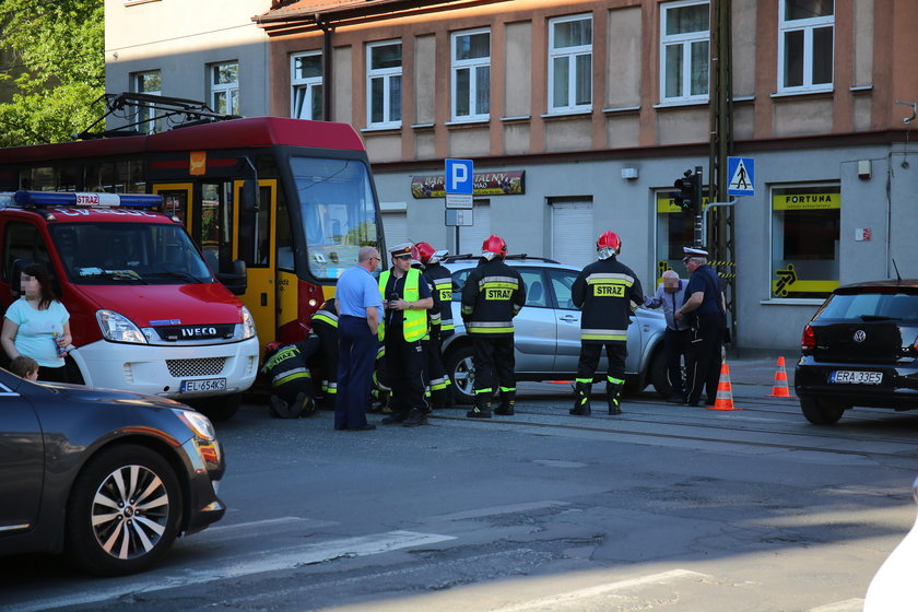 KOLIZJA TOYOTY Z TRAMWAJEM