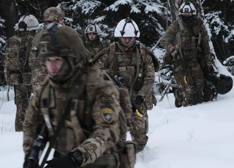 Britanska vojska na vežbama kod Tape u Estoniji, 10. februara 2024.