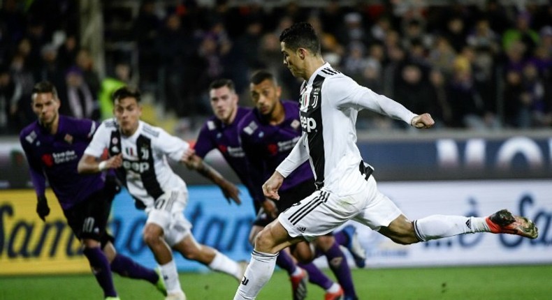 Cristiano Ronaldo scored his tenth goal in 14 Serie A games for Juventus.