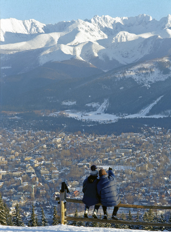 Zakopane i Wielka Krokiew, widok z Gubałówki