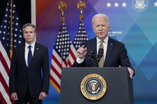 Prezydent USA Joe Biden i sekretarz stanu USA Antony Blinken. 16.03.2022