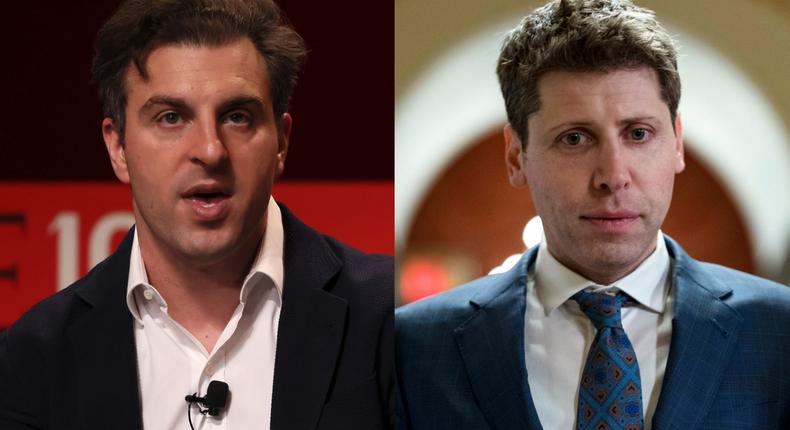Airbnb's Brian Chesky was reportedly one of the first people OpenAI's Sam Altman contacted when he was fired.Jemal Countess/Kent Nishimura/Getty