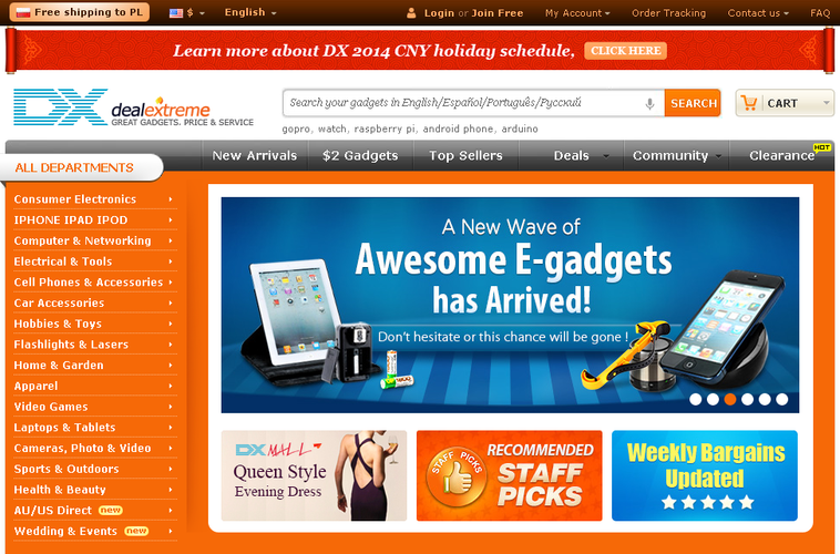 4. DealeXtreme - zakupy z darmową dostawą do Polski