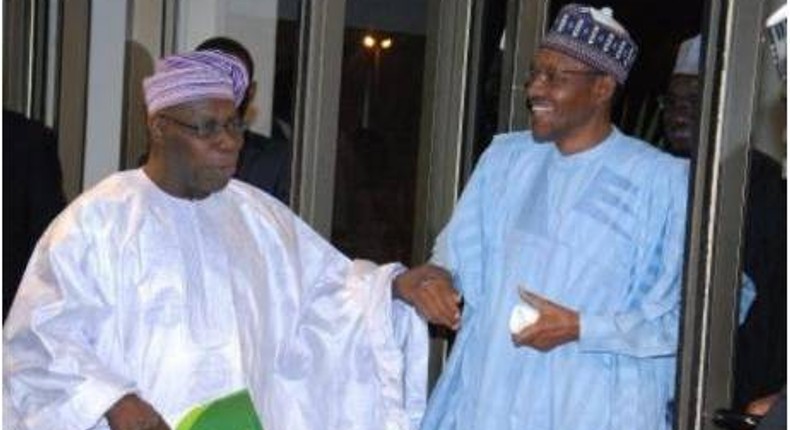 Former President, Olusegun Obasanjo and President Muhammadu Buhari