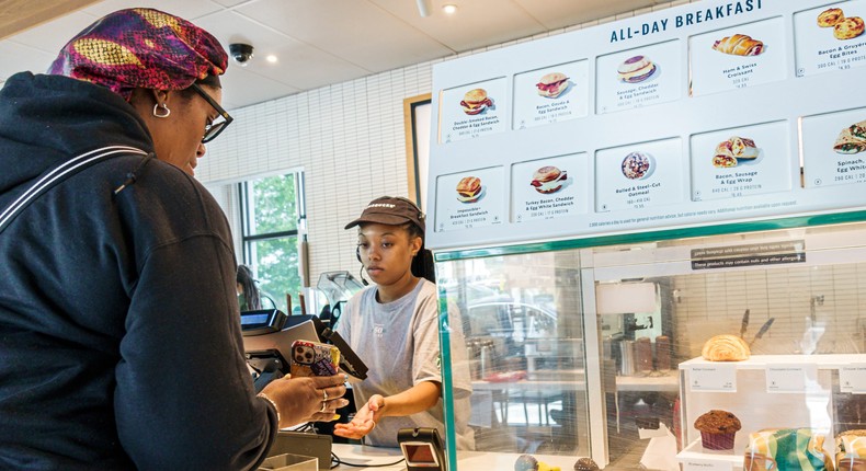 Starbucks said it was able to grow its Rewards ranks this year by opening up mobile app perks like Mobile Order-Pay that were previously limited to members only.Jeffrey Greenberg/Universal Images Group via Getty Images