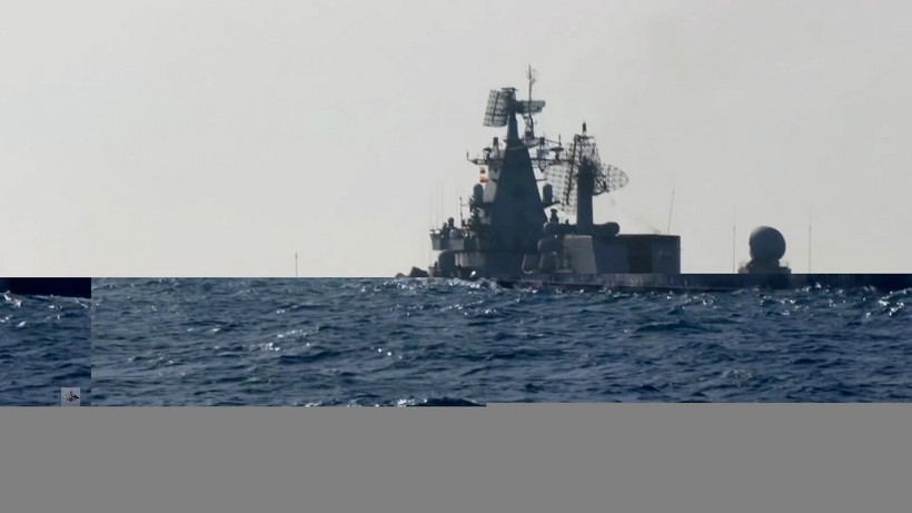 Krążownik "Moskwa". Zdjęcie archiwalne z 18 lutego 2022 r.
