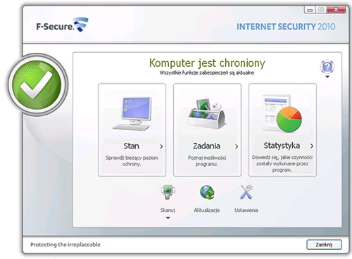 Interfejs F-Secure Internet Security 2010