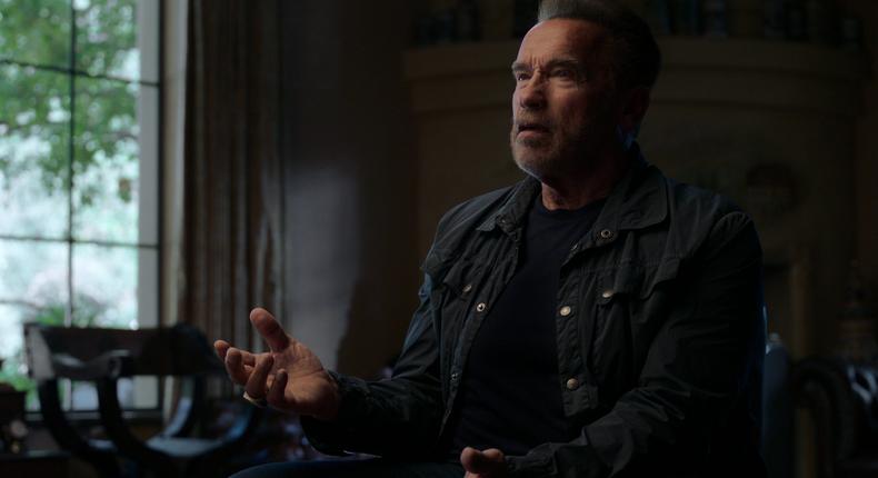 Arnold Schwarzenegger speaking in the Netflix docuseries Arnold.Netflix