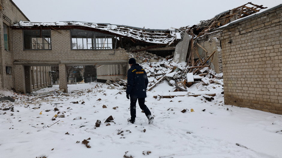 Zniszczenia w odbitym przez Ukraińców Kupiańsku
