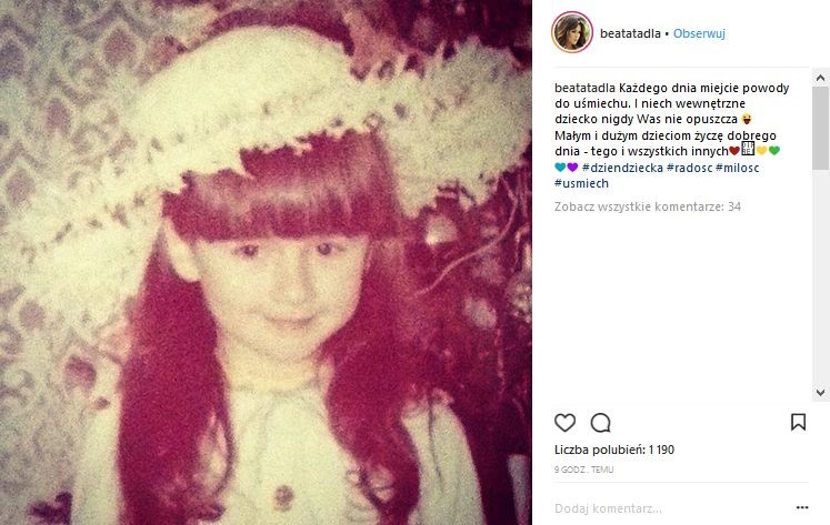 Beata Tadla w dzieciństwie