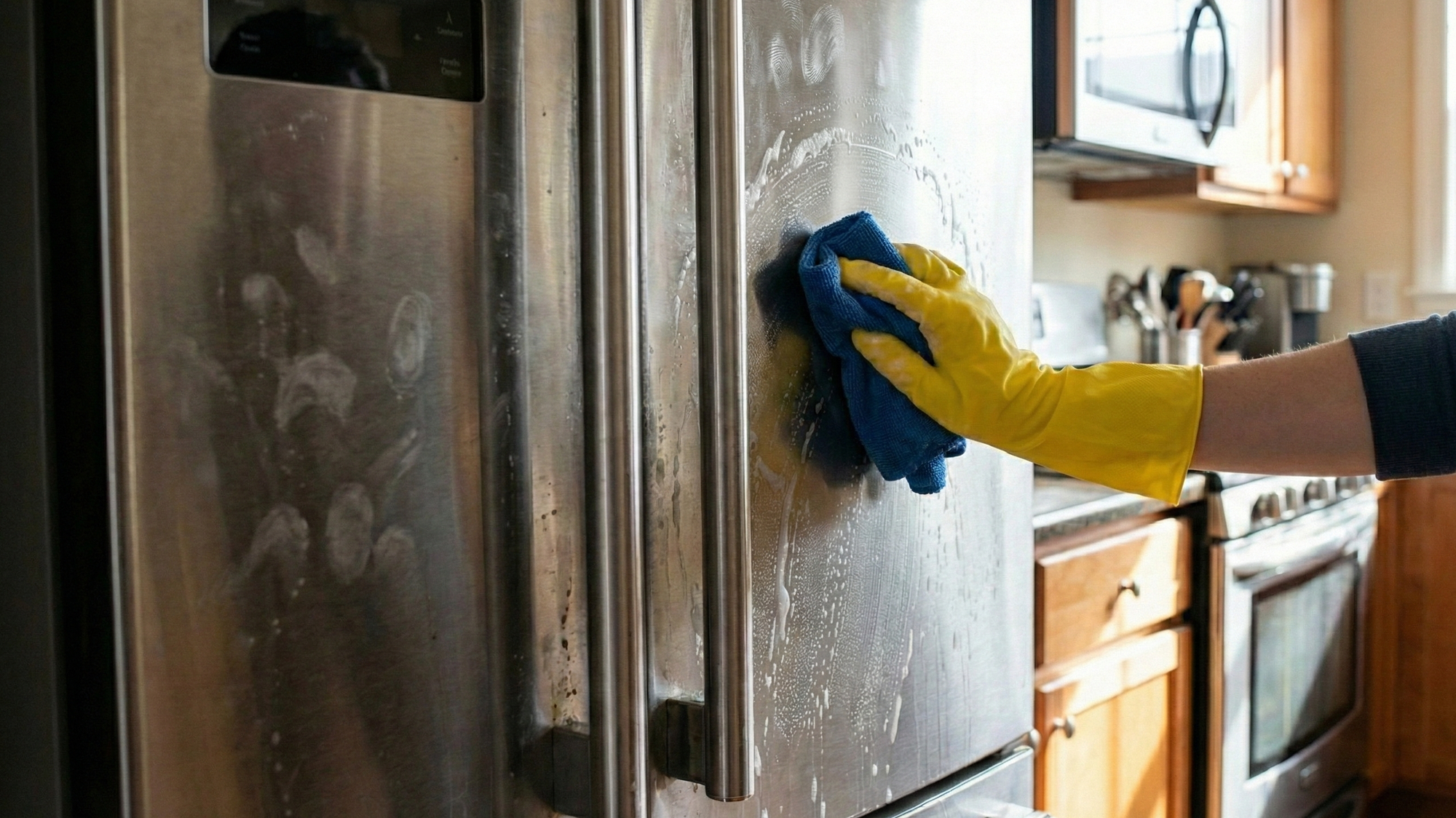 Čistenie spotrebiča z nehrdzavejúcej ocele.