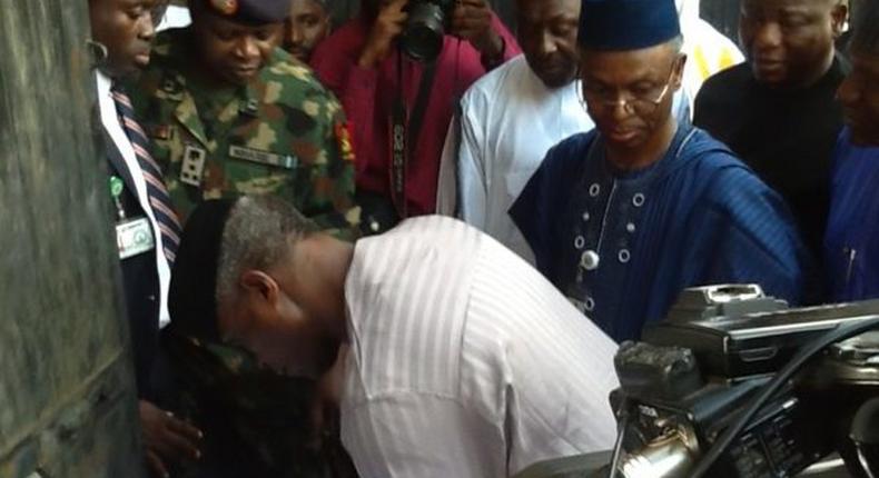 Vice President, Prof. Yemi Osinbajo signing condolence register at Precious Owolabi’s family hous in Zaria, Kaduna State on Saturday (NAN)