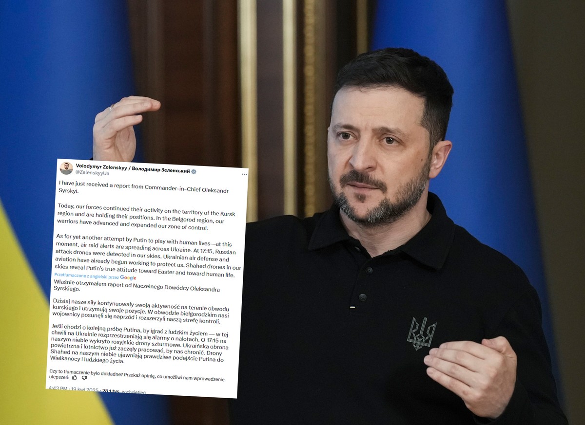 "Prawdziwe podejście Putina do Wielkanocy". Zełenski pisze o atakach