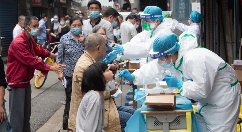 Wuhan covid testing medical staff